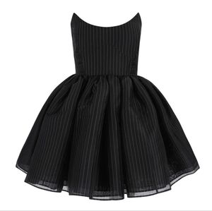 SOLD ❌ Selkie Pinstripe Veuve Dress L NWT Strapless Mini Puff Dress